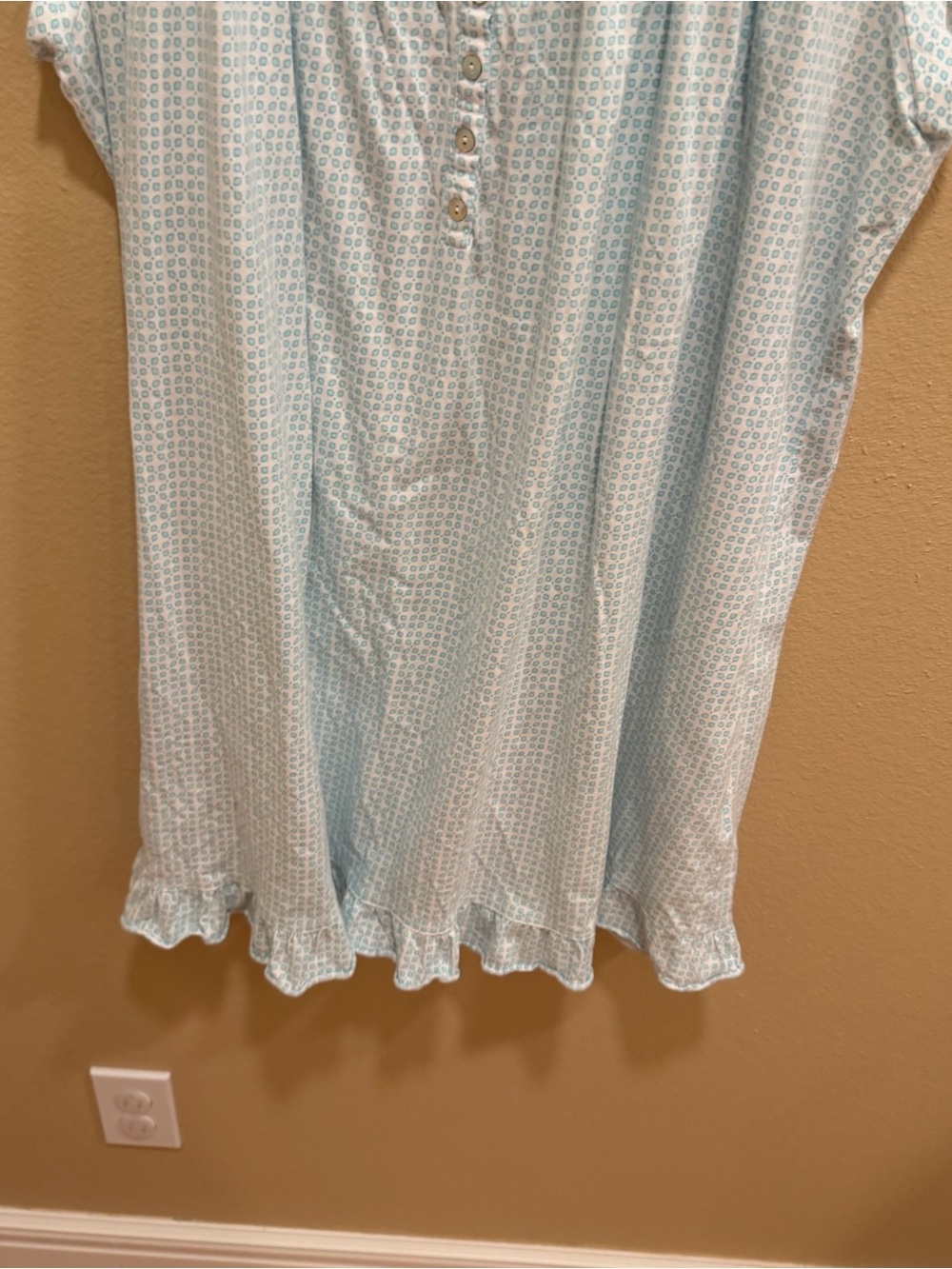 Eileen West Light Blue Smocked Short Sleeve Nigh Gown Dress XL - Picture 11 of 13
